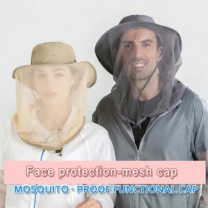 Outdoor Fishing Anti Mosquito  Full Yarn Round Top Anti Bee and Anti Mosquito Hat Fisherman’s Hat Can Be Used for Fishing