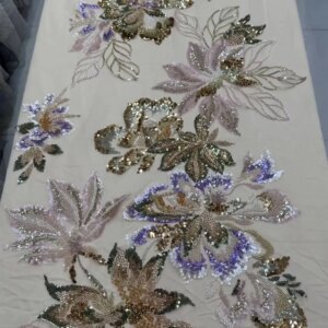 African Luxury Sequins Lace Fabrics Latest Beads Embroidery 2025 French Tulle Mesh Lace Fabric Material For Party Wedding Dress