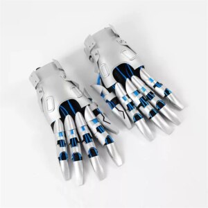 1 Pair Glow Punk Mechanical Gloves Punk Biological Series Gloves Knight’s Hand Armor Halloween Carnival Fancy Party Cosplay Prop