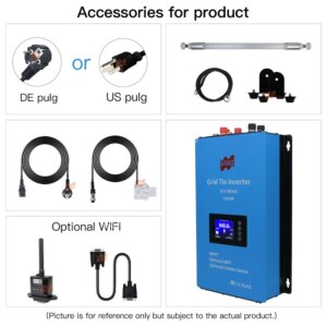 1000W MPPT 22V-60VDC Wind Grid Connected Micro Inverter, Optional WiFi, 120V 230V for Household Power Generation System