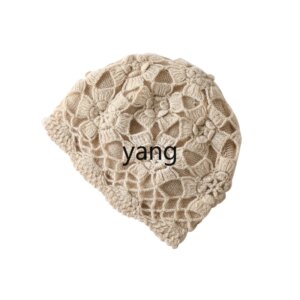 LMM100% cashmere hat women’s dome hollow crochet double-layer thermal knitted wool hat