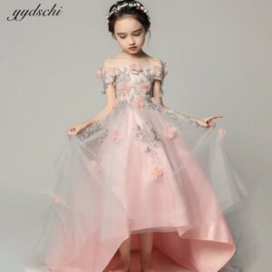 Appliques Fairy dress First Communion Dress Flower Girl Dress For Wedding Ball Gown Girl Princess Tulle Baby Simple Dress 2025