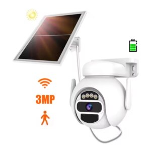 Solar Security Camera Wireless Outdoor 3MP Battery Powered WiFi Cameras Outside with Color Night Vision PIR Human Detection IP66