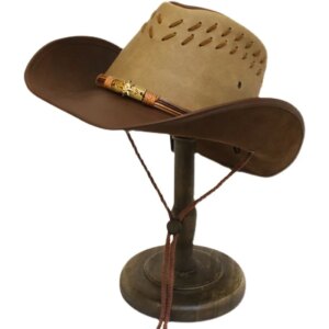 Men’s and women’s vintage cowboy hats with high quality leather large shade