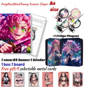 2025 Newest FangKuaiWenChuang Demon Slayer A6 Borads Collection Card Shinobu Japanese Anime Trading Mitsuri Hobbies Gift