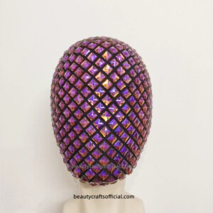 Dazzling Square Shiny Tawny Jewel Handmade Full Coverage Haute Couture Stones Mask Night Club Dance Cosplay Halloween Masks