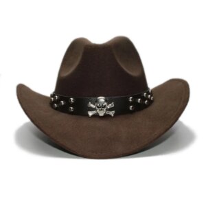 Casual all-matching vintage cowboy hat with large brim and wide sunshade