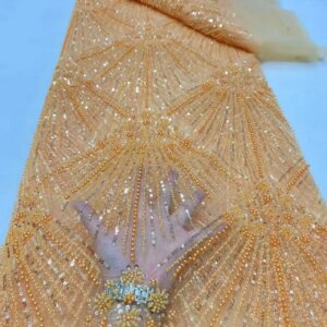 Africa Nigerian Beaded French Mesh Lace With Sequins High Quality 2025 Embroidery Lace Sequins Lace For Wedding Dresses Women