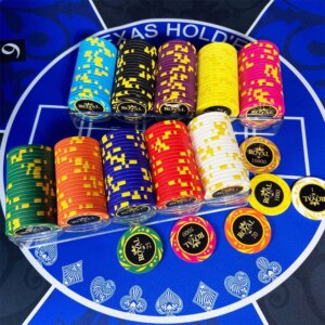 300PCS Clay Chip Set Texas Hold’em Poker Chip Coins Casino Chip Coins Table Game Accessories Digital Scoreboards