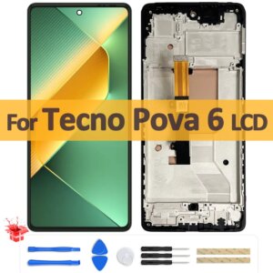6.78″ Original AMOLED For Tecno Pova 6 LI7 LCD Display Touch Screen Digitizer Assembly For Tecno Pova 6 4G Screen Replacement