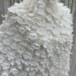 Three-Dimensional Handmade Leaf Sequins Embroidery High-End Bridal Dress Design Fabric