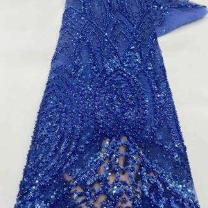 Black Beaded Embroidery Lace Fabrics Sequence Tulle Lace High Quality African Sequins Lace Fabric French Mesh For Sewing KB4894