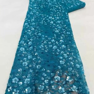 French African Lace Fabric 2025 Beaded High Quality Embroidery For Women Wedding Dress Nigerian Sequin Lace Fabric