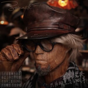 Handmade Horse Leather Captain Hat Men’s Leather Retro Beret Women’s Hat