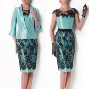 Green Plus Size Evening Mother Of The Bride Dresses Mermaid Lace Appliques Mother Dresses For Weddings With Coat