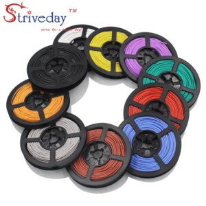300 meters/roll  984 ft 26AWG Flexible Rubber Silicone Wire Tinned copper line DIY Electronic cable 10 colors to choose from