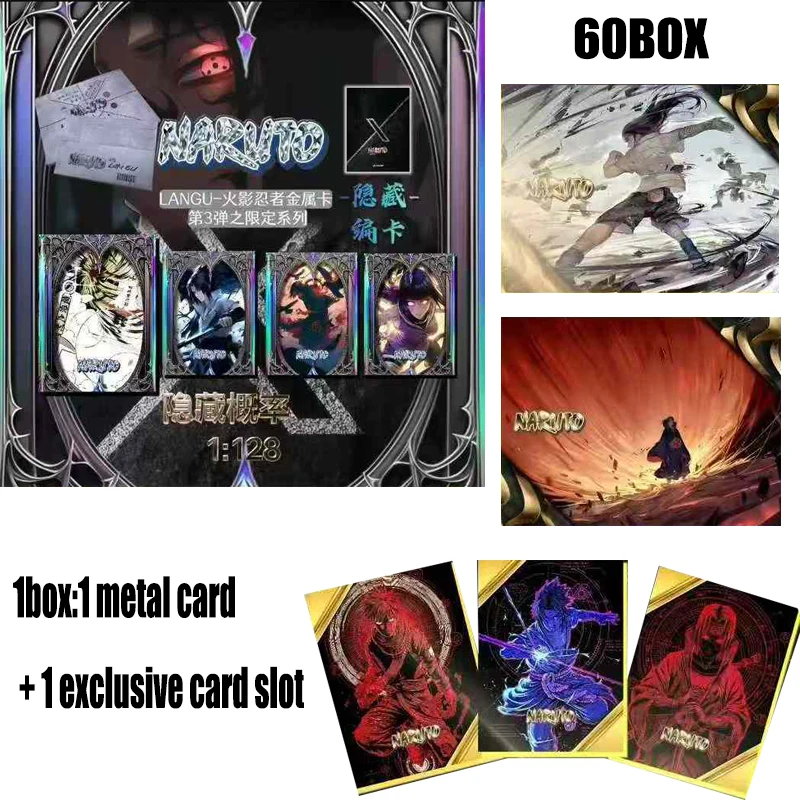 Naruto Set Booster Box Cards Case Wave 3 Official Anime Limited Edition Playing Cards Games Toys Child Gifts