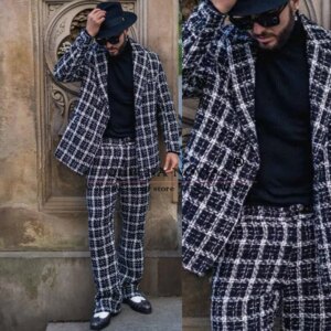 Men’s Suits Peak Lapel Double Breasted Casual Party Activewear Outfits Man Business Jacket Pants 2 Pieces Groom Wedding Tuxedos