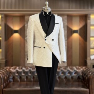 Modern Wedding Men Suits Tuxedos  Double Breasted Plaid Groom Wear Notched Lapel Formal Suit Custom Size 2 Pieces Customied