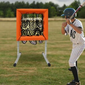 Baseball Throwing Net, Baseball Pitching Training Device, Orange