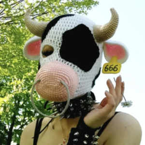 Cross-border sales pure hand-knitted can be customized cute cow hat funny personality trend interesting pullover hat