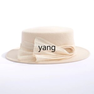 LMM wool top hat elegant felt hat autumn and winter woolen hat retro niche women’s models