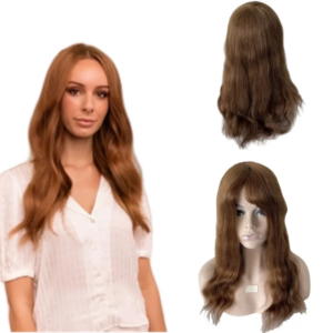 16 Inches Brazilian Virgin Human Hair Hairpieces #6 Light Brown Color Straight AUS Topper 8×10 Lace with PU Toupee for Woman