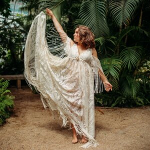 Don&Judy Boho Lace Maternity Photography Props Dresses Long Tassels Pregnancy Photo Shoot Bohemian Long Dress Sides Slit Party