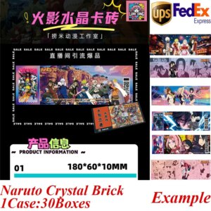 Naruto Acrylic Crystal Brick Lumi Culture Anime Uzumaki Uchiha Sasuke Character Colorful Ticket Stubs Cards Children Toy Gift