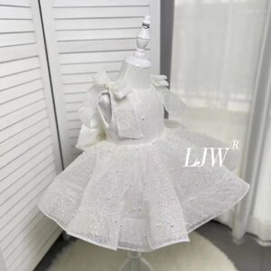 Elegant girl sleeveless halter Formal Wedding Bridesmaid Flower dress Gorgeous Sparkly fabric First Christmas First Communion