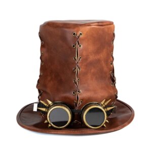 Gothic leather hat dome steam set gift personality