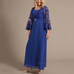 Customized Sequined Ankle-Length Appliques Mother of The Bride Dresses A-line Wedding Guest Dress Lace Prom Gowns