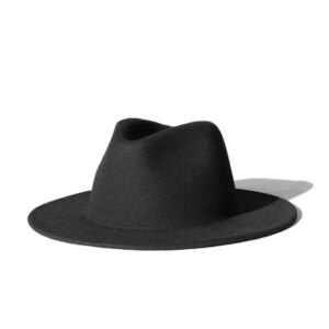 New niche couple fashion flat eared hard top hat men dark wool personality large jazz