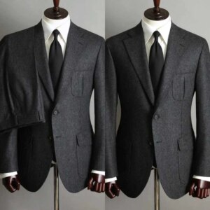 Formal Black Wedding Tuxedos 2 Piece Set Jacket Pants Single Breasted Men Suit Classic Fit Party Groom Blazers Customized