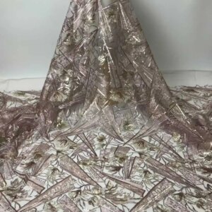Africa Nigerian Beaded French Mesh Lace With Sequins High Quality 2025 Embroidery Lace Sequins Lace For Wedding Dresses Women