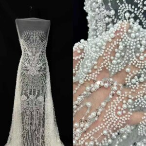 Africa Nigerian Beaded French Mesh Lace With Sequins High Quality 2025 Embroidery Lace Sequins Lace For Wedding Dresses Women