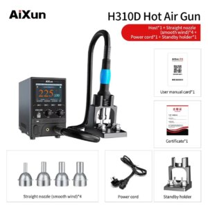 JC Aixun H310D Intelligent Hot Air Gun, High Power Heating Core, Cloud Data, Real-Time Update, Desoldering Parameters, 110 220V