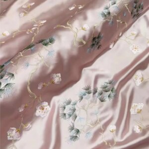 New high-end custom-made acetic acid heavy embroidery fabric Chinese-style imitation Suzhou cheongsam