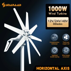 US Warehouse Delivery 1000W Horizontal Turbine 12V/24V/48V Low Noise Fast Delivery In Poland