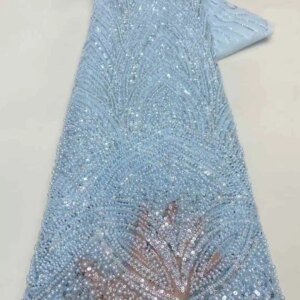 Luxurious Lace Fabric for Sewing, African Beaded Groom Embroidery, Nigerian and French Sequins, High Quality, 2025