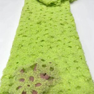 African Guipure Lace Fabric 5Yards With BEADS Nigerian Guipure Lace Fabric 2024 High Quality For Diy Dress Sewing