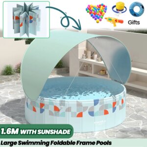 1.2 1.6M Large Swimming Pool Foldable Frame Pools for Family Thickened Wear-Resistant Outdoor Non-Inflatable Water Games
