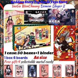 2025 Newest YueGu WenChuang Demon Slayer 2 A6 Borads Collection Card Shinobu Japanese Anime Trading Mitsuri Hobbies Gift