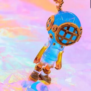 Sank Toys Sank The Child Little Sank GID Blue Resin Painted Collection Figurine Figure Model Statue