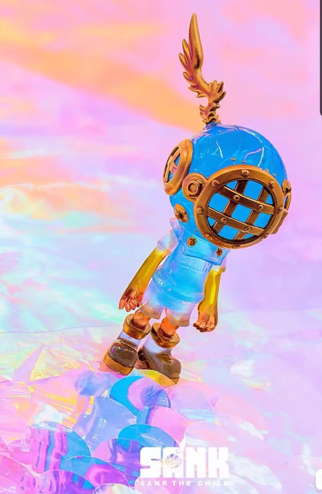 Sank Toys Sank The Child Little Sank GID Blue Resin Painted Collection Figurine Figure Model Statue