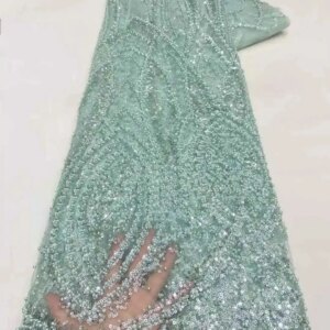 Luxury African Sequin Beaded Lace Fabric 2025 High Quality Groom Nigerian Wedding Bridal Embroidery French Tulle Sewing