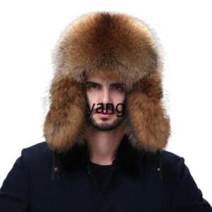 LMM men’s winter ear protection to keep warm, fur hat, Northeast outdoor thickened windproof leather
