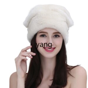 LMM hat female winter mink hair warm ear protection bag head Christmas hat whole mink real fur
