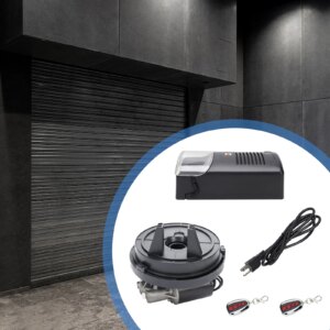 Roller Shutter Door with Built-in Motor Roll Up Door Opener 110V with 2 Remote Controls