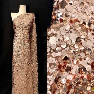 Latest 3D Embroidery Beads Sequins African Lace Fabric 5 Yards High Quality Nigerian Women Wedding French Material